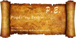 Pogány Endre névjegykártya
