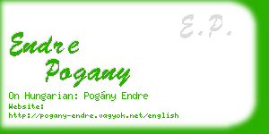 endre pogany business card